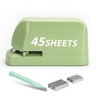 Grapadora El&eacute;ctrica Lktobs De 45 Hojas, Verde, Con Adaptador De Ca