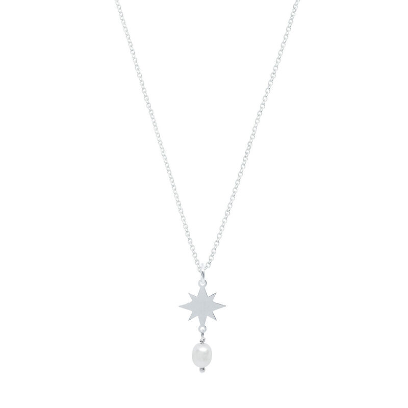 Dije Astros de Estrella de Plata con Perla y Ca... image number null
