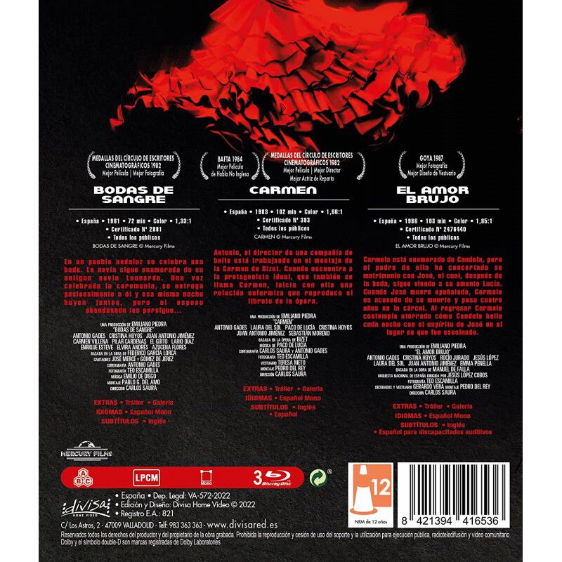 Carlos Saura - Trilogia Flamenca (3 BD + Libro ... image number null