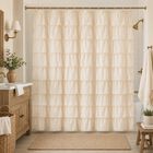 Cortina De Ducha Westweir Beige De 183x183 Cm Con Volantes