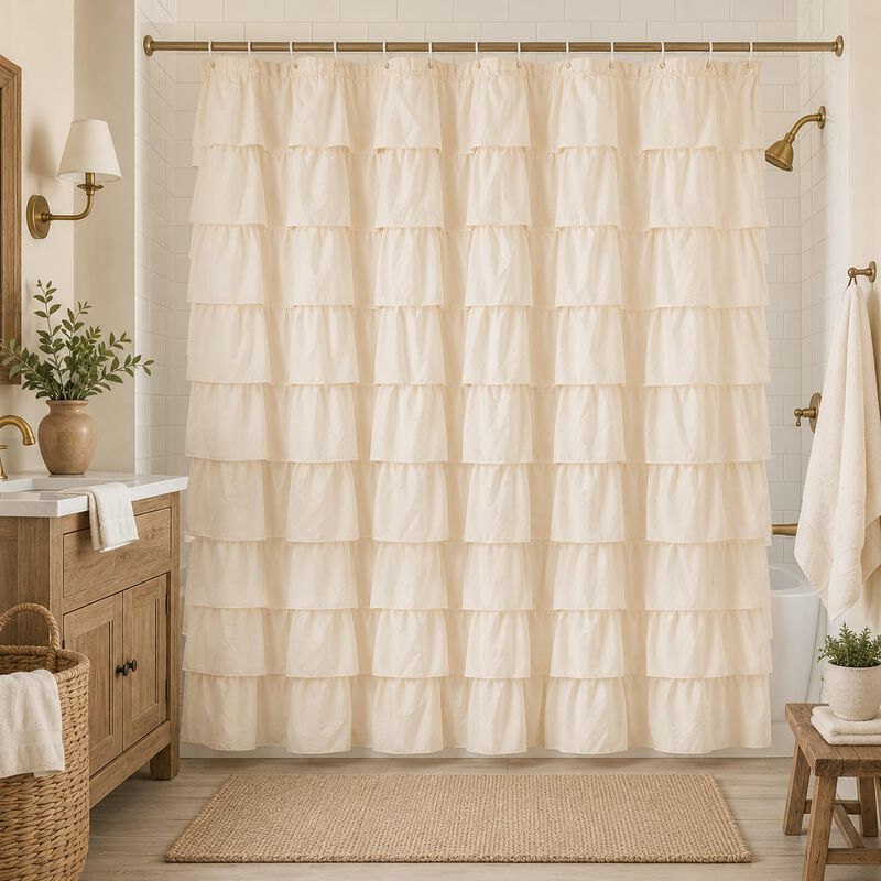 Cortina De Ducha Westweir Beige De 183x183 Cm C... image number null