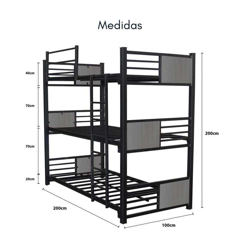 Litera Corso Triple Color Negro Ceniza Base Ind... image number null