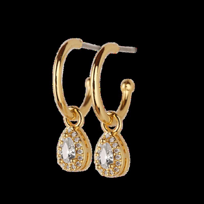 Aretes Mujer Oro 14k Arracadas Zirconia Joyer&iacute;a... image number null