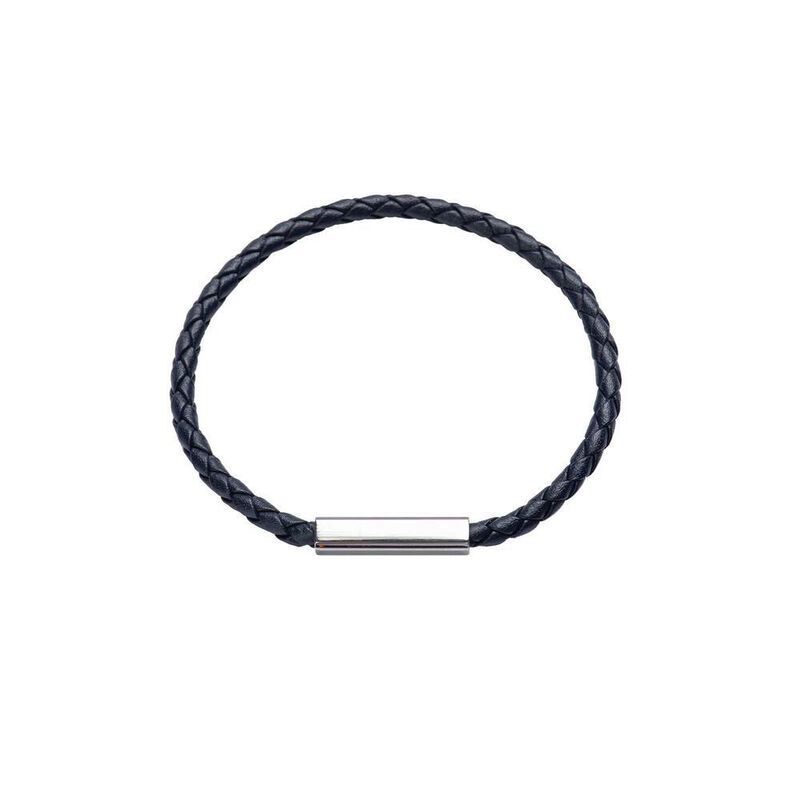 Brazalete Hombre Cuero Piel Pulsera Acero Inoxi... image number null