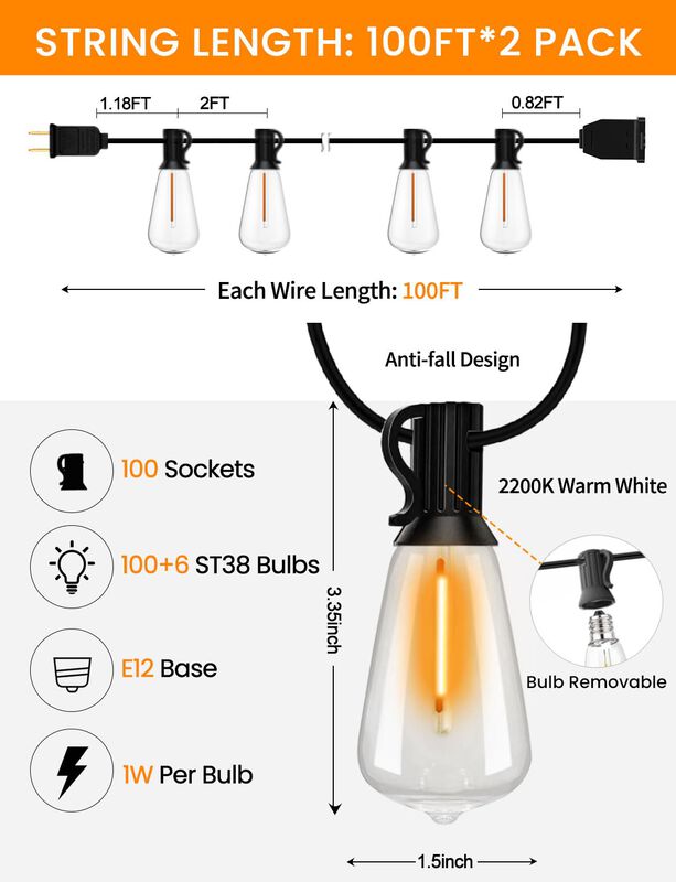 Luces De Cadena Pogestrand 200 Pies Led A Prueb... image number null