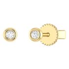 Broqueles De Oro Blanco 14k Con 6pts De Diamante