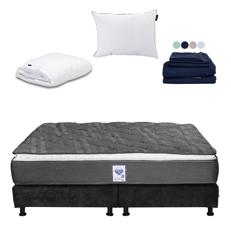 Colch&oacute;n King Size Aries + Box + Almohada One + ... image number null