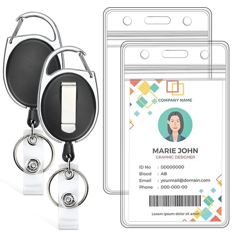 Porta Credencial Koorito Pack De 2 Con Carrete ... image number null