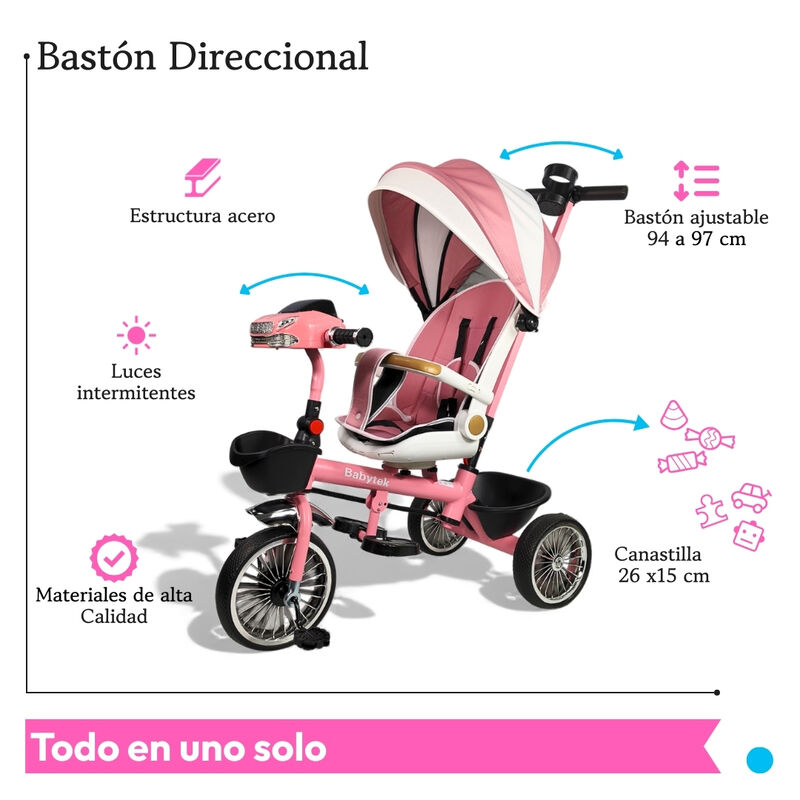 Triciclo Infantil Evolutivo Carriola Para Beb&eacute; ... image number null