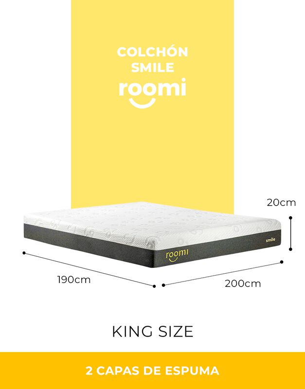Colch&oacute;n King Size Roomi Smile M&aacute;s Coomfi Adulto... image number null