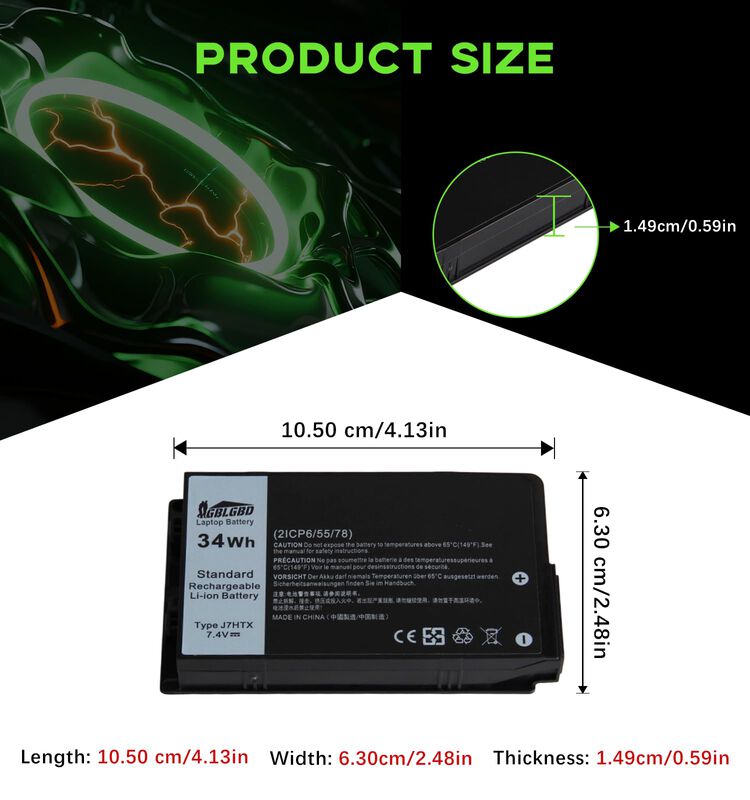 Bater&iacute;a Gblgbd J7htx 34 wh Li‑ion Para Dell Lat... image number null