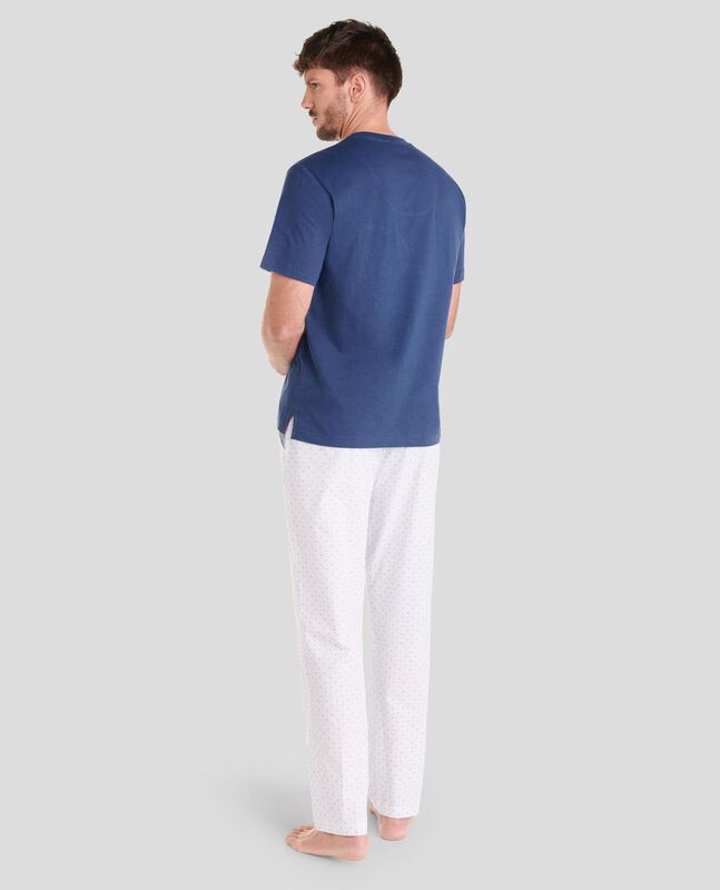 Pijama Largo Mixto Plumeti Marino image number null