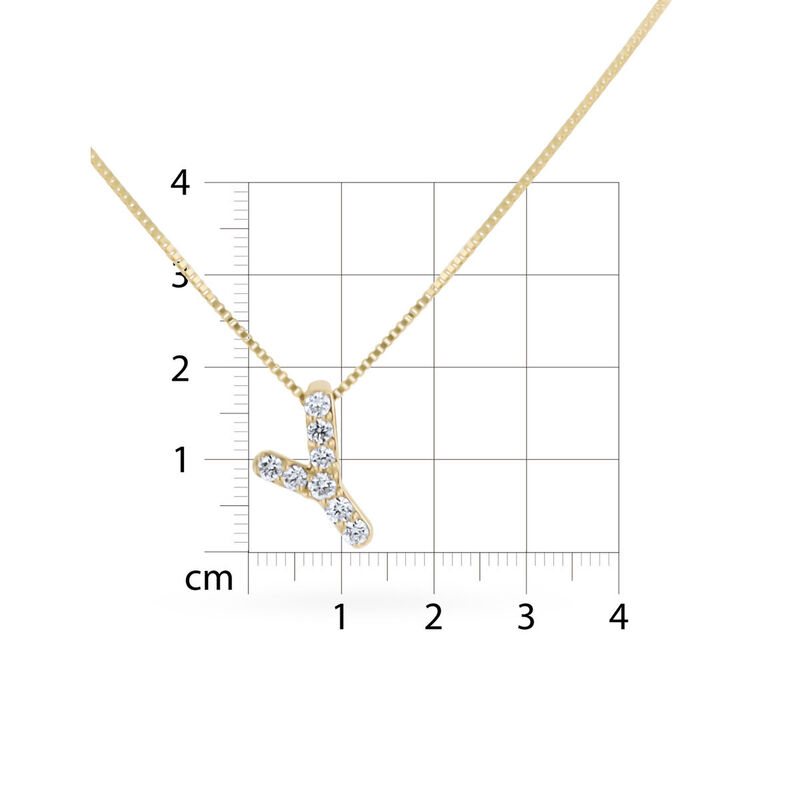Dije Letra Y De Oro Amarillo 14K Con Cadena Con... image number null