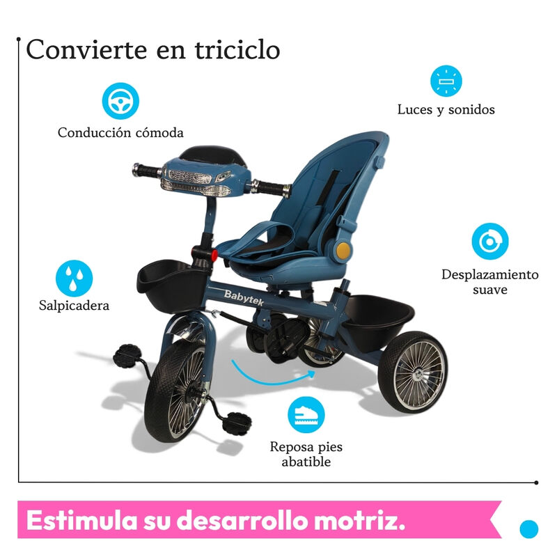 Triciclo Infantil Evolutivo Carriola Para Beb&eacute; ... image number null
