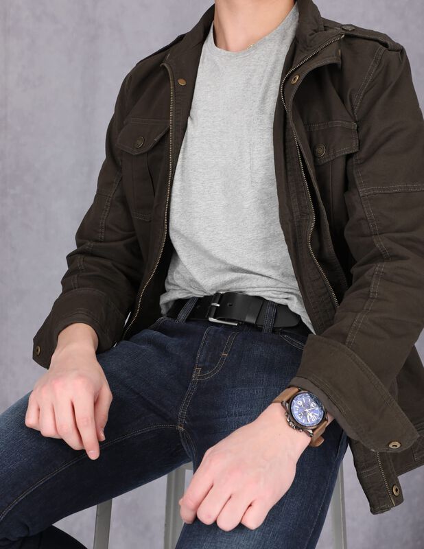 Cintur&oacute;n Timberland Para Hombre De Cuero Pull U... image number null