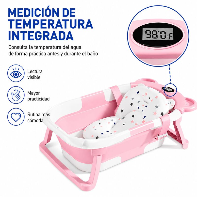 Ba&ntilde;era Para Beb&eacute; Plegable Con Term&oacute;metro Y Alfo... image number null