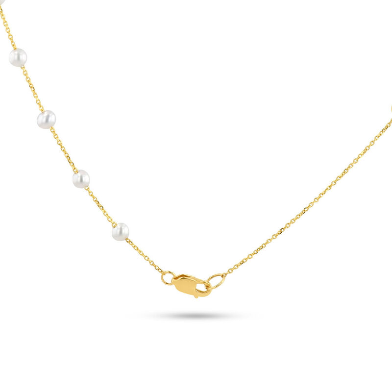 Collar Oro Amarillo 14k Perlas Blancas Disminuc... image number null