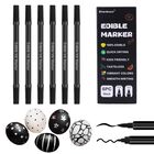 Marcadores Comestibles Zhenbuco Negro Doble Punta 6 Uds