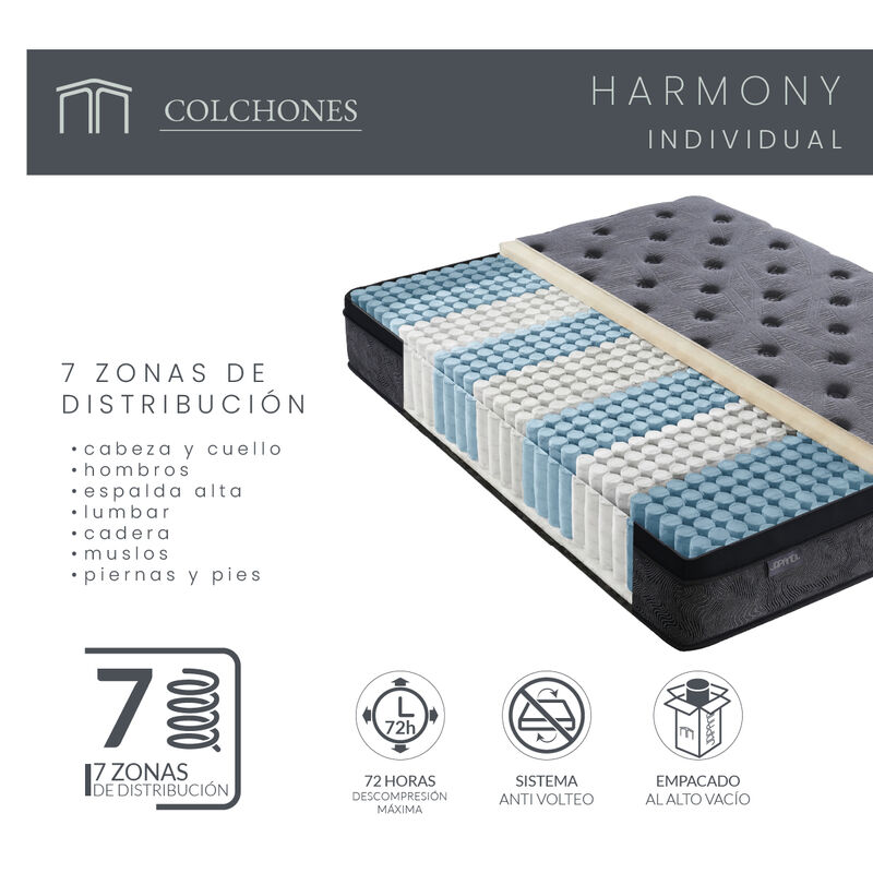 Colch&oacute;n Individual Japandi Harmony Memory Foam ... image number null