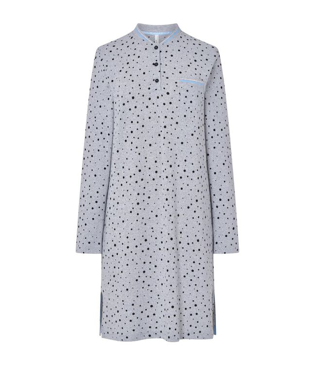 Camis&oacute;n Largo con Estampado de Topos Gris image number null