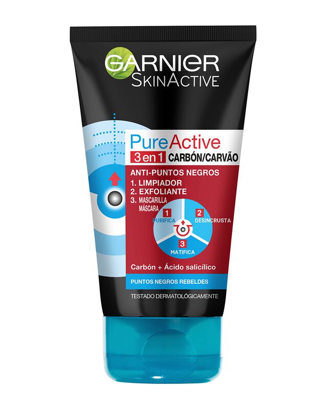 Limpiador Garnier Pure Active 3 En 1, Carb&oacute;n Ve... image number null