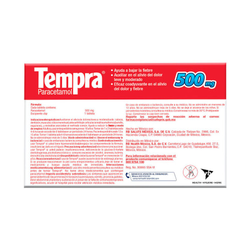 TEMPRA 500 MG TABLETA C20 image number null