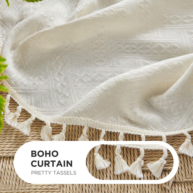Cortinas Joydeco Beige Boho De 213 Cm De Longit... image number null