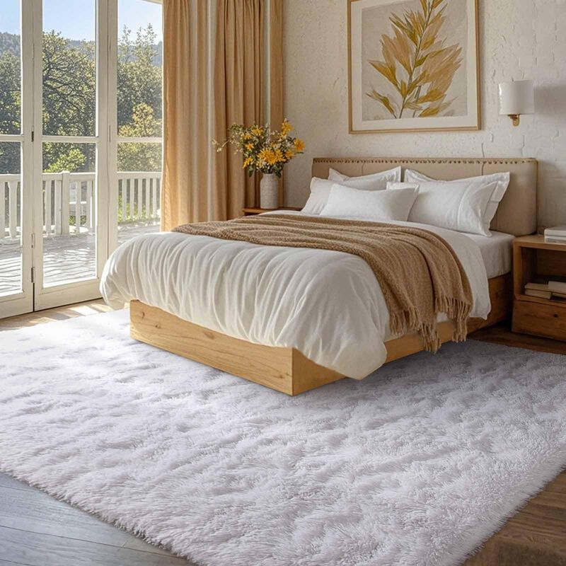 Alfombra Finrèc Blanca Para Dormitorio Y Sala ... image number null