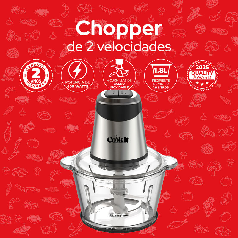 Procesador Alimentos Cookit Cqch18 400w 1.8l Vi... image number null