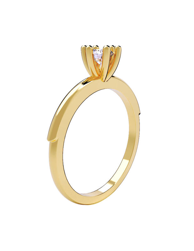 Anillo de Compromiso de 14K con Diamante de Lab... image number null