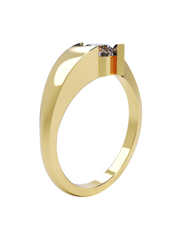 Anillo de Compromiso en Oro Amarillo 14K con Ci... image number null