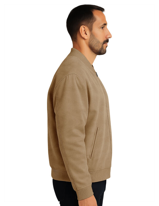 Chamarra Boomber Caballero Casual Gamuza Camell... image number null