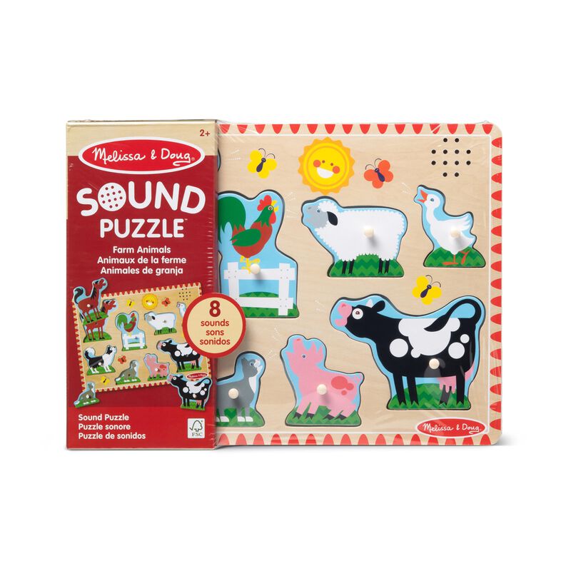 Puzzle Melissa & Doug Farm Animals Sound, 8 Pie... image number null
