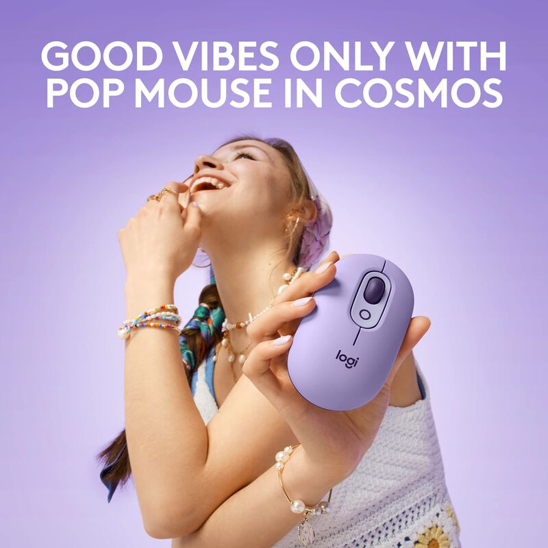 Rat&oacute;n Inal&aacute;mbrico Logitech Pop Cosmos Con Emoji... image number null