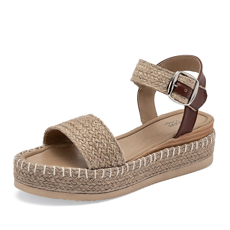 Queen sandalia tipo alpargata para mujer beige ... image number null