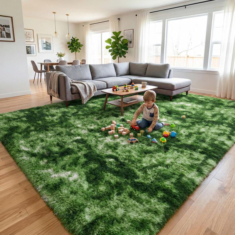 Alfombra Dweike 91 cm X 150 cm Verde De Pelo La... image number null