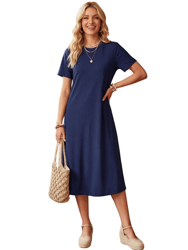 Vestido Midi Casual Malabis Ves-1037 Marino image number null