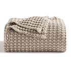 Manta Bedsure Cooling De Algod&oacute;n Con Forma De Gofre, Tama&ntilde;o King, Color Topo