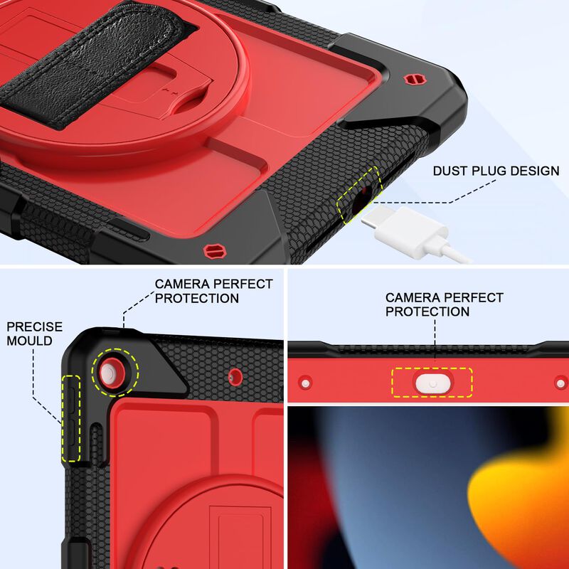 Funda Bmouo Para Ipad 10.2" Negro/rojo Con Sopo... image number null