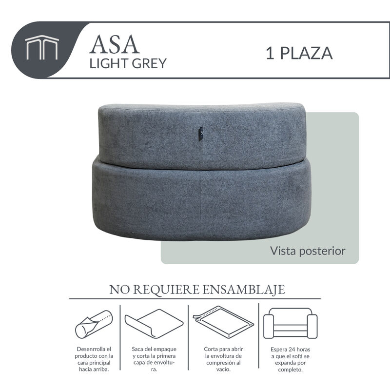 Sill&oacute;n Espuma Alta densidad ASA Light Grey 1 pl... image number null