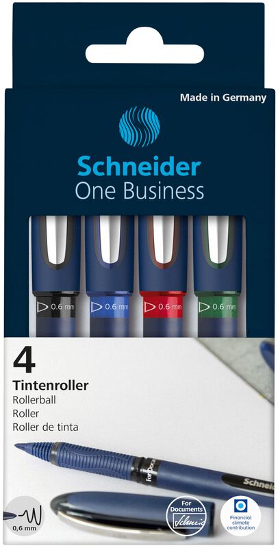 Bol&iacute;grafo Rollerball Schneider 0,6 mm Pack De 4... image number null