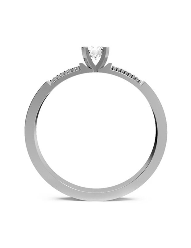 Anillo de Compromiso en Oro Blanco 14K con Circ... image number null