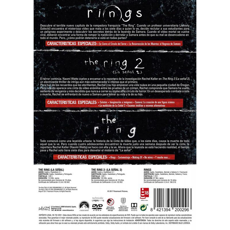 The Ring (La Se&ntilde;al) + The Ring 2 (La Se&ntilde;al 2) +... image number null