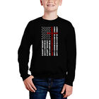 Sudadera De Cuello Redondo Word Art Para Ni&ntilde;o - Cross Flag - Negro