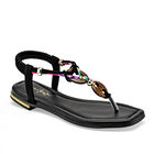 Mora Tierra sandalia piso para mujer negro cod 140650-E