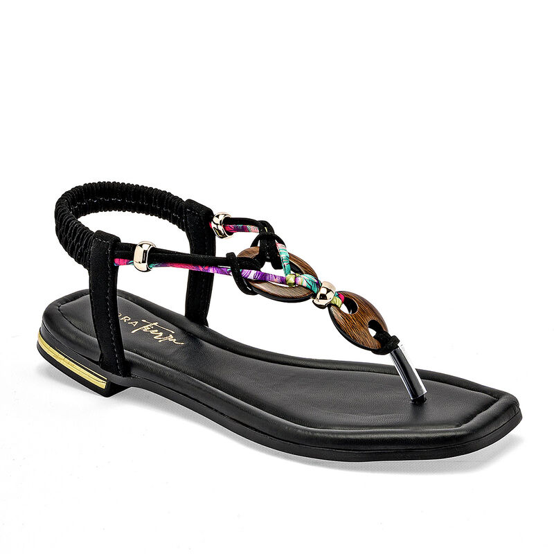 Mora Tierra sandalia piso para mujer negro cod ... image number null