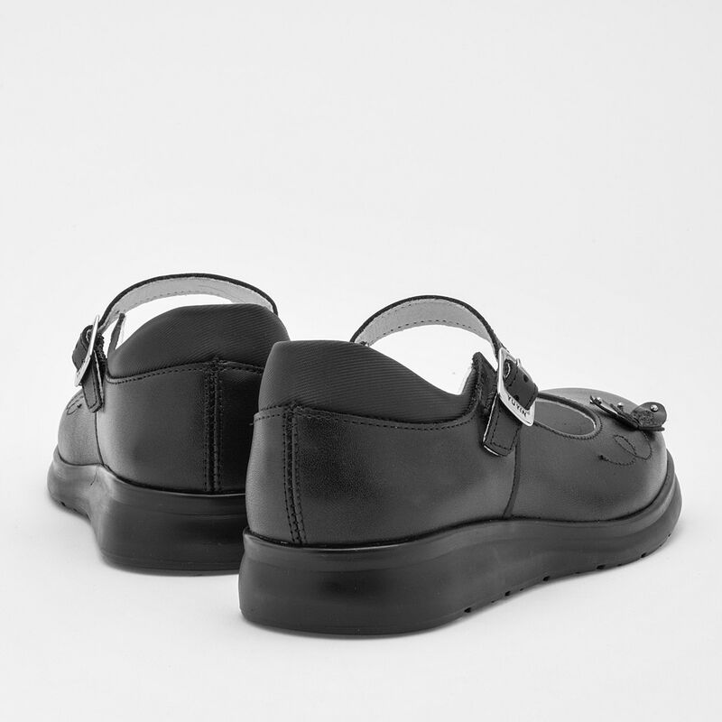 Yuyin Zapato Escolar De Piel Para Ni&ntilde;a Negro Co... image number null