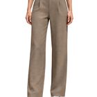 Pantal&oacute;n De Vestir, Tiro Alto Con Cintur&oacute;n Panta-1022 Caf&eacute; Corte Recto Elegante Y Casual Para Mujer