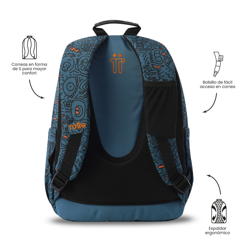 Mochila Escolar Grande Totto Acuarela Para Ni&ntilde;o... image number null