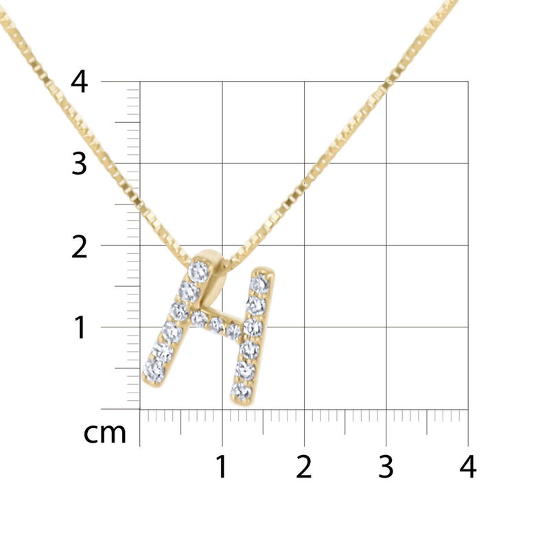 Dije Letra H De Oro Amarillo 14K Con Cadena Con... image number null